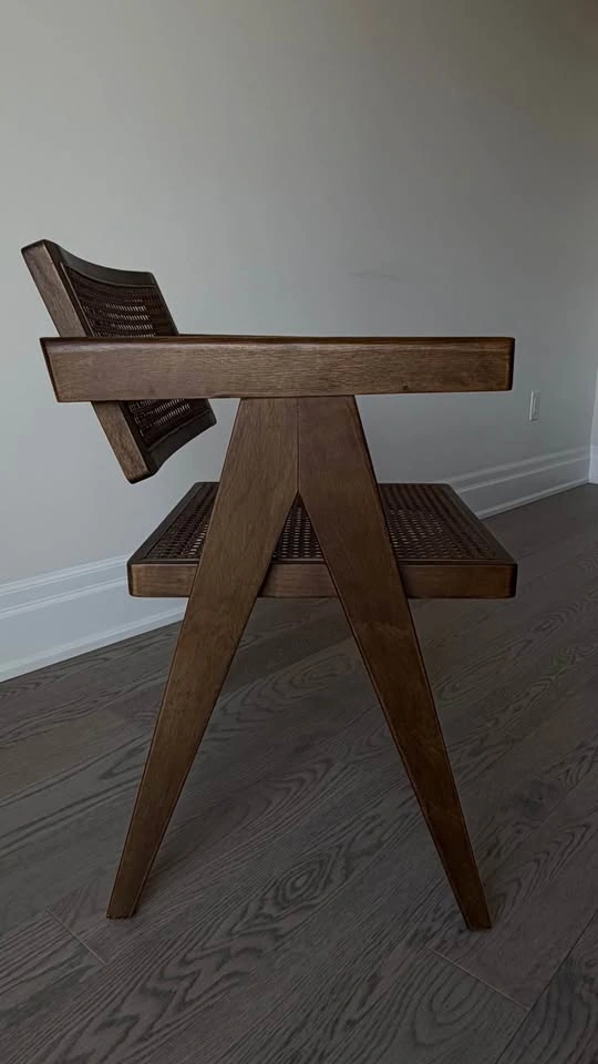 ELTE Pierre Jeanneret Office Chair | Oak & Rattan - photo 3