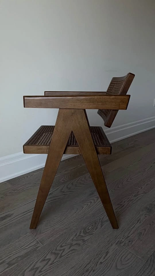 ELTE Pierre Jeanneret Office Chair | Oak & Rattan - photo 5
