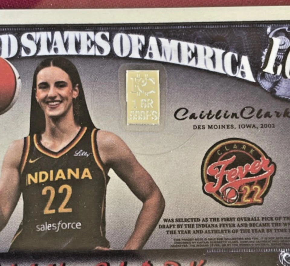 Lot of 2 NBA WNBA Novelty 1 Million dollar bills with 1g Silver - photo 2