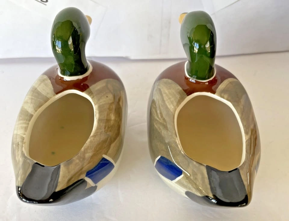 2 Vintage Goss Mallard Duck Hand Painted Porcelain Figurine - photo 5