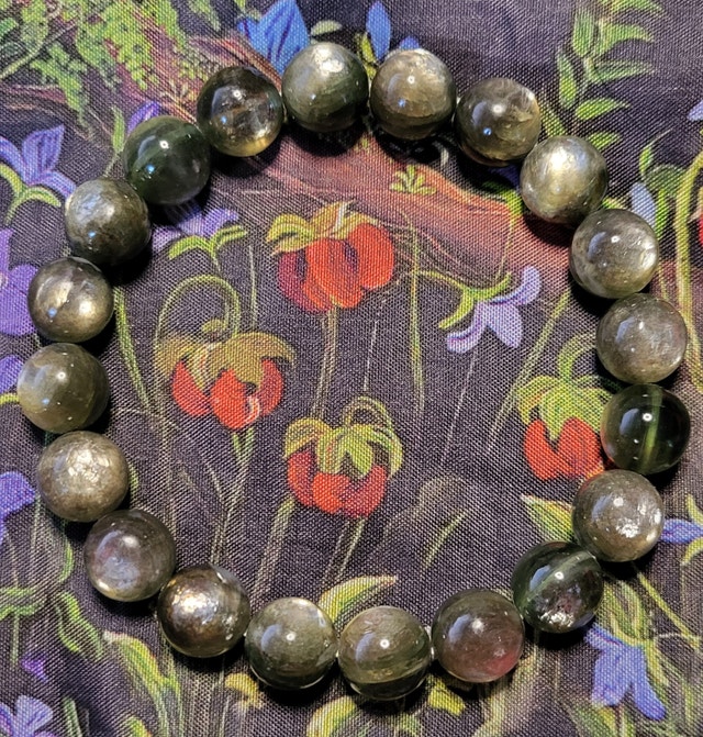 Green Lepidolite Beaded Bracelet 10mm