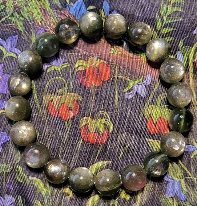Green Lepidolite Beaded Bracelet 10mm