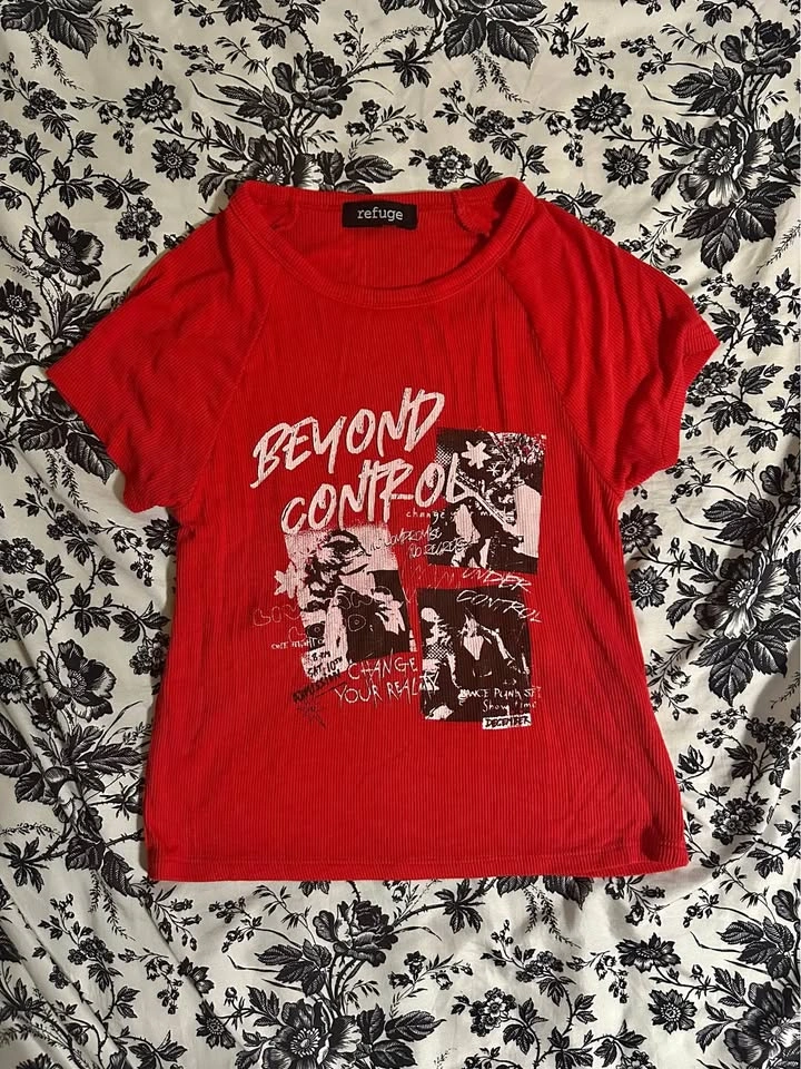 Women's Red Alternative Baby Tee