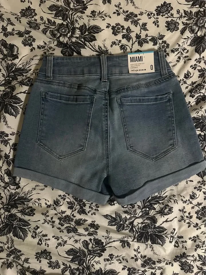 Women's High-Rise Denim Shorts - photo 2