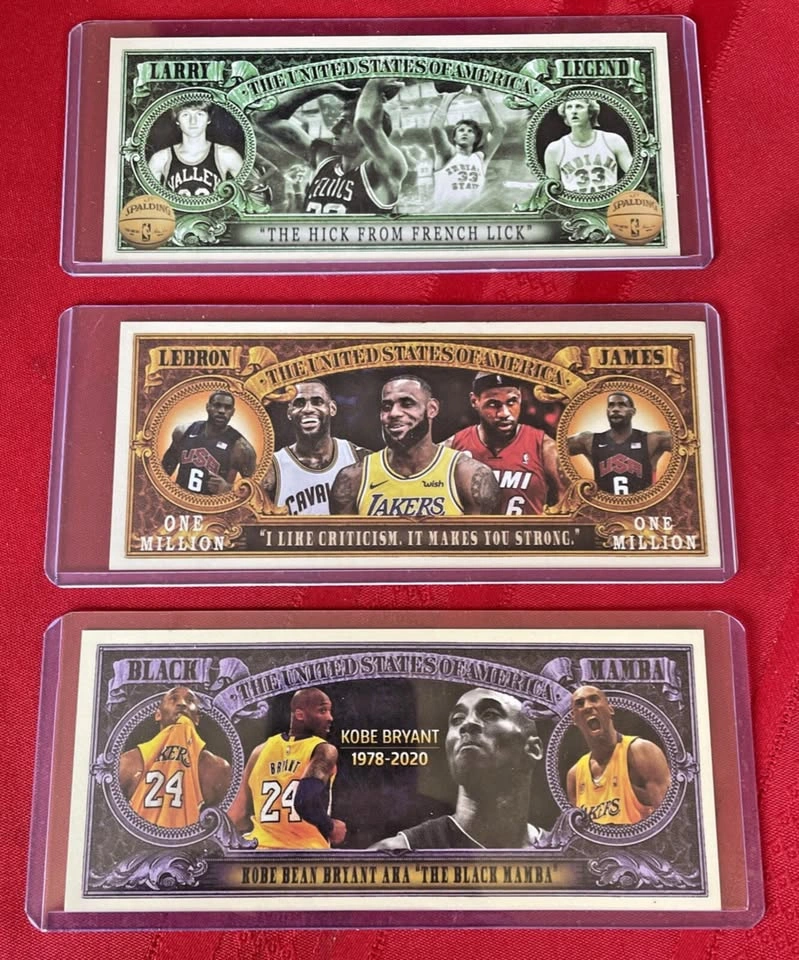 Lot of 3 NBA Novelty 1 Million Dollar Bills with 1g Silver - photo 5