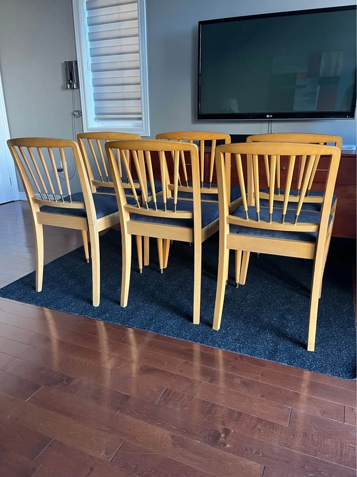 Set of 6 Mid-Century Modern Spindle Back Dining Chairs - photo 2