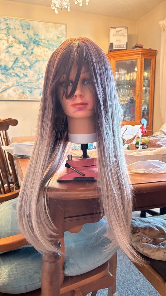Natural Long Straight Hair Wig with Bangs (Ombre) - photo 3