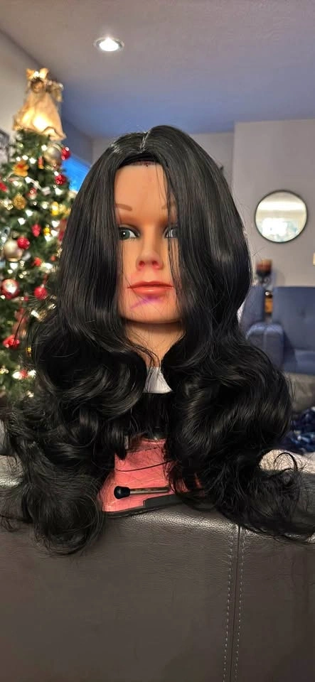 Natural Long Black Curly Wig