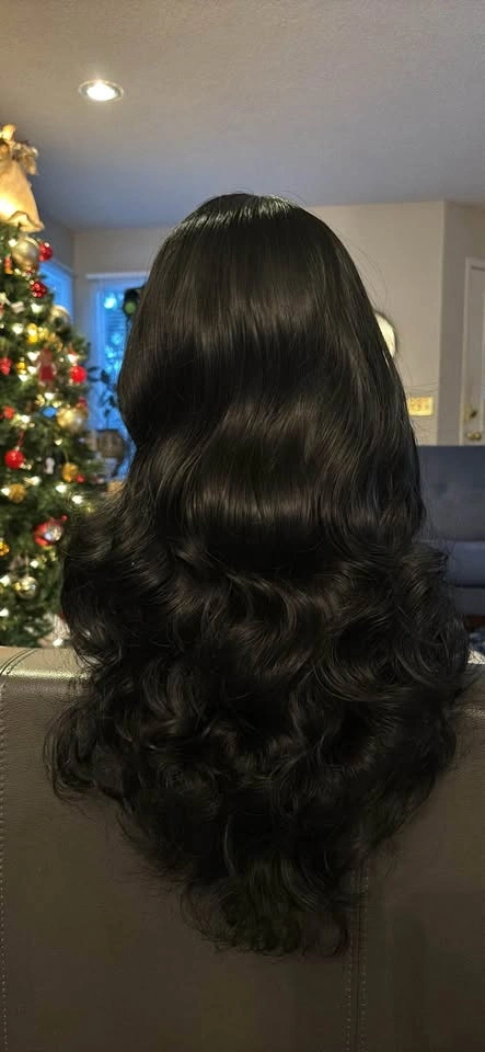 Natural Long Black Curly Wig - photo 3
