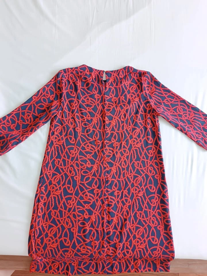 Navy & Red Rope Print Midi Dress - photo 3