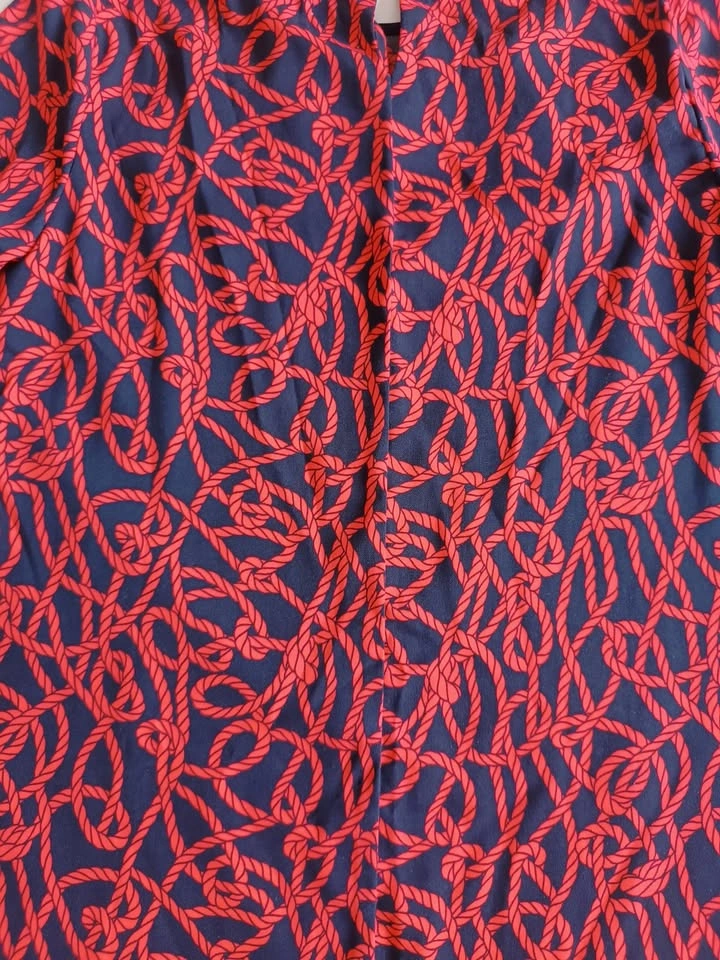 Navy & Red Rope Print Midi Dress - photo 4
