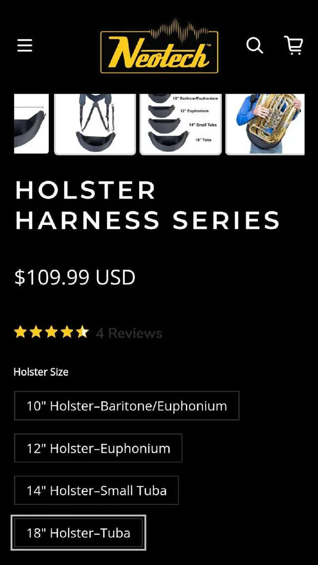 Neotech Holster + Harness Tuba 18" image indicator(2)