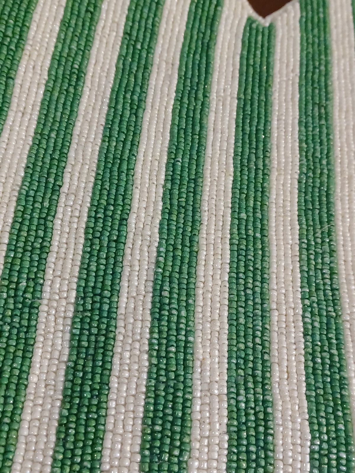Handcrafted in India Martini Beaded Bag Green & White Striped - photo 5