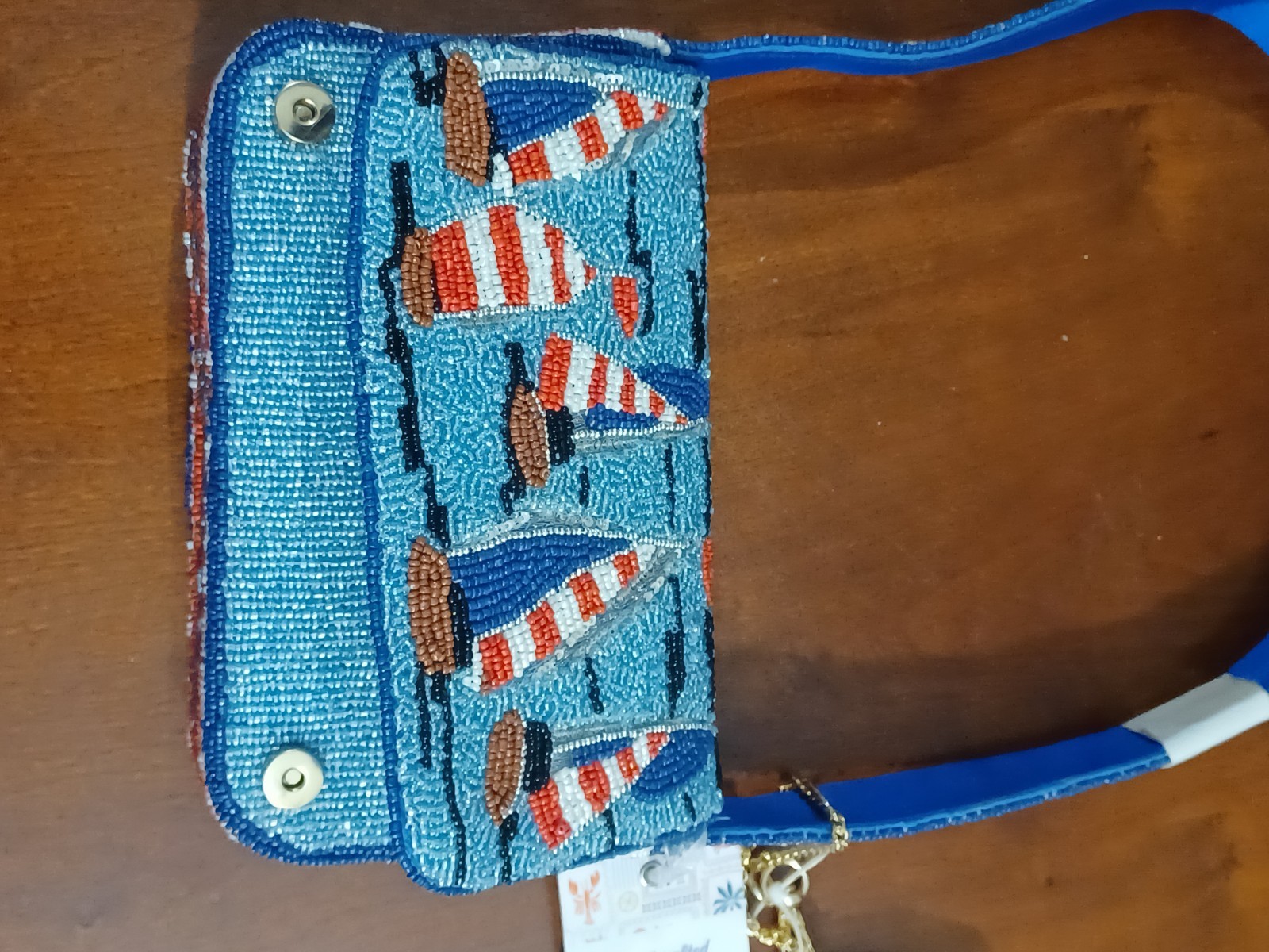 Handcrafted in India Beaded Bag Viral TikTok NWT Sailboats - photo 2