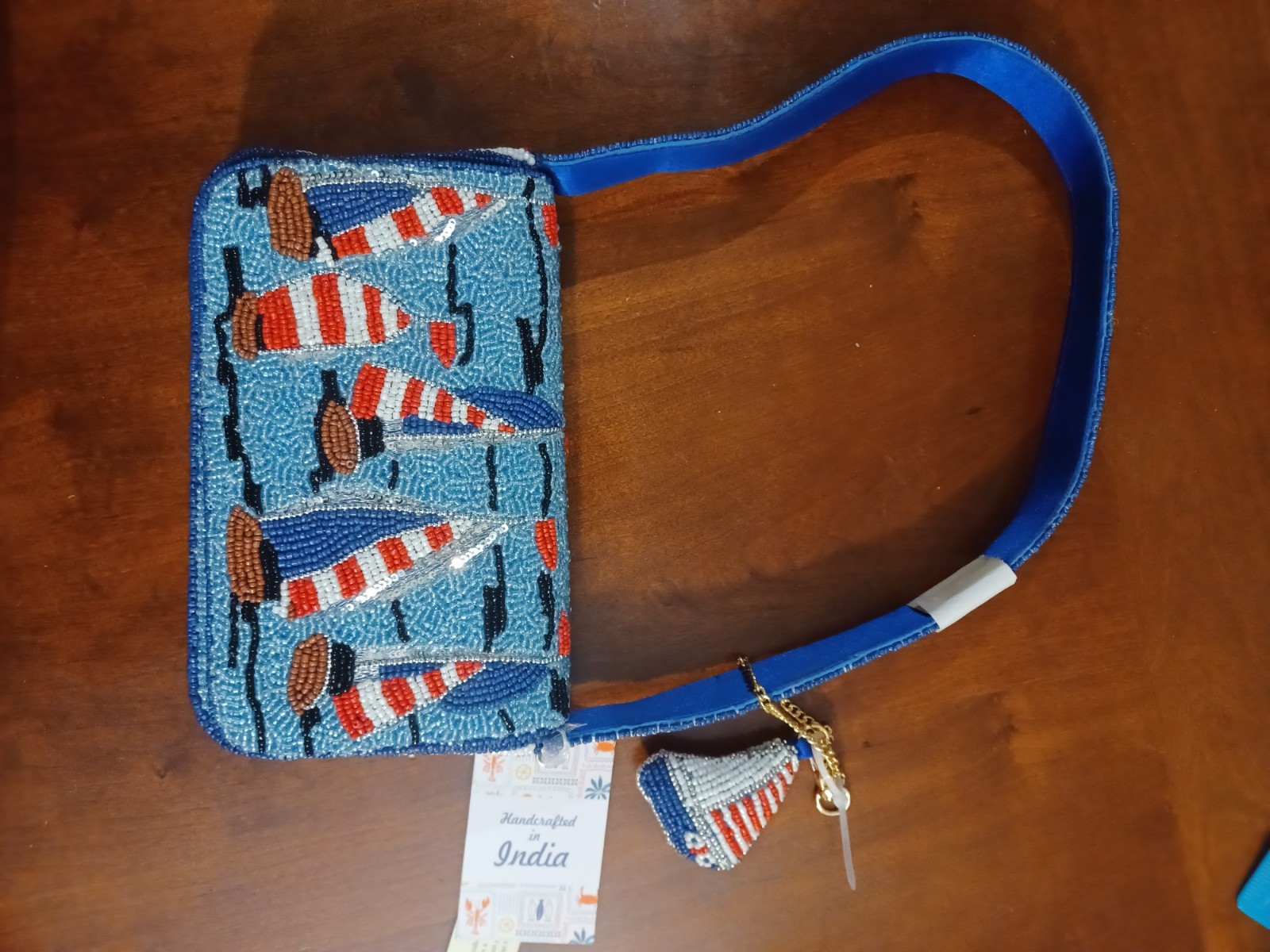 Handcrafted in India Beaded Bag Viral TikTok NWT Sailboats - photo 5