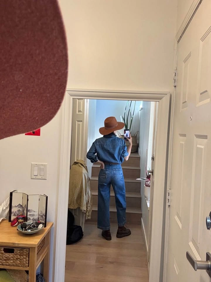 ZARA Bootcut Cowboy Style Straight Denim Jeans - photo 3