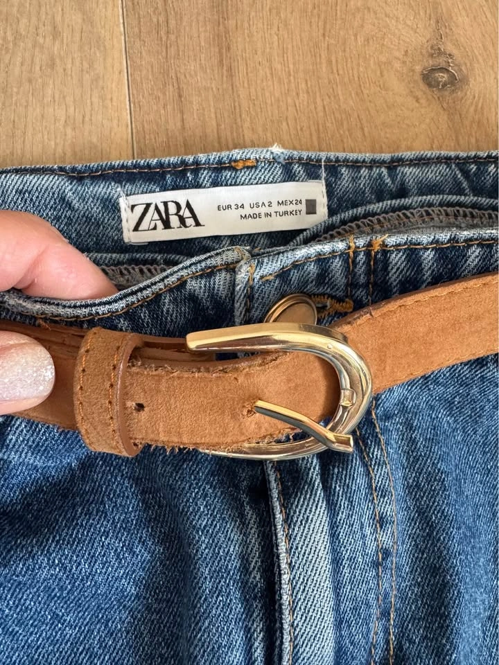 ZARA Bootcut Cowboy Style Straight Denim Jeans - photo 5