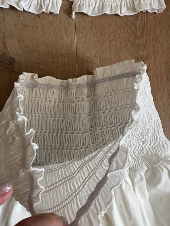 BNWT! White Two-Piece Ruffle Crop Top and Skirt Set - photo 5