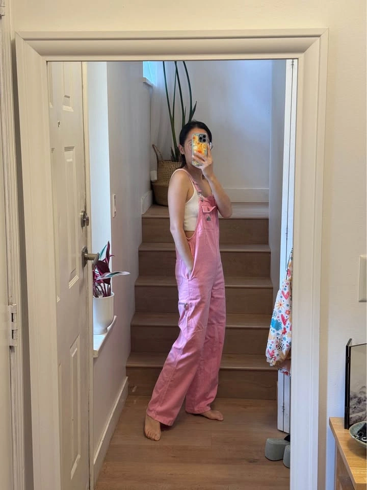 Brand New Vero Moda Pink Denim Overalls with Belt - photo 2