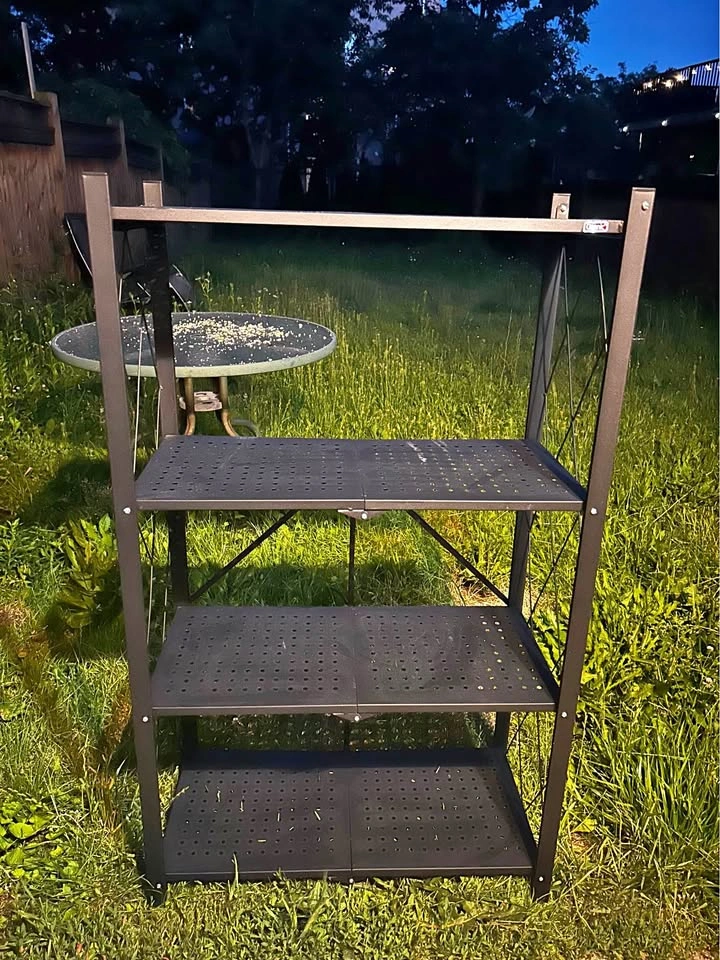 Black 4-Tier Metal Storage Shelf / Organizer Rack