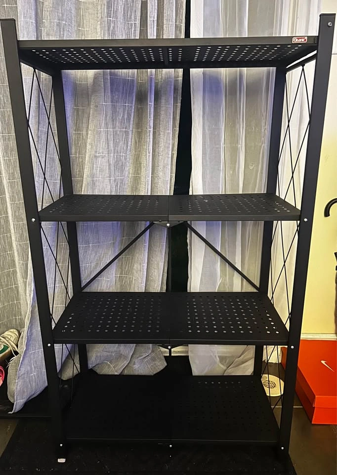 Black 4-Tier Metal Storage Shelf / Organizer Rack - photo 2