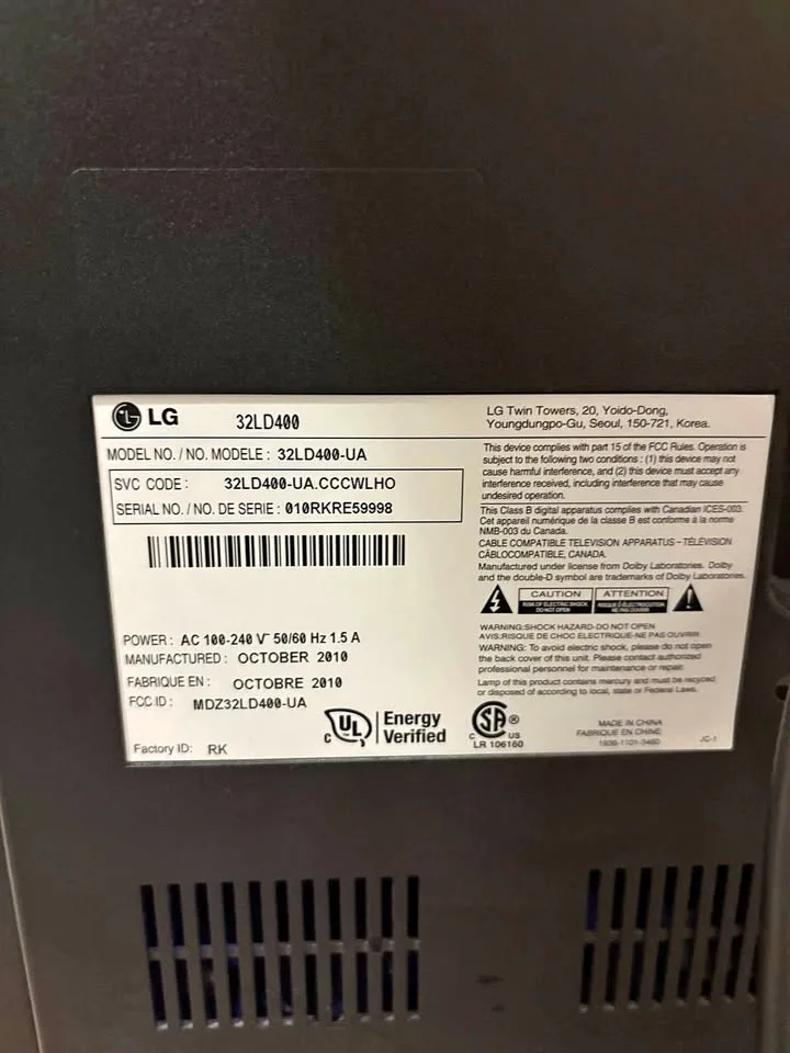 LG 32LD400 32" LCD TV thumbnail