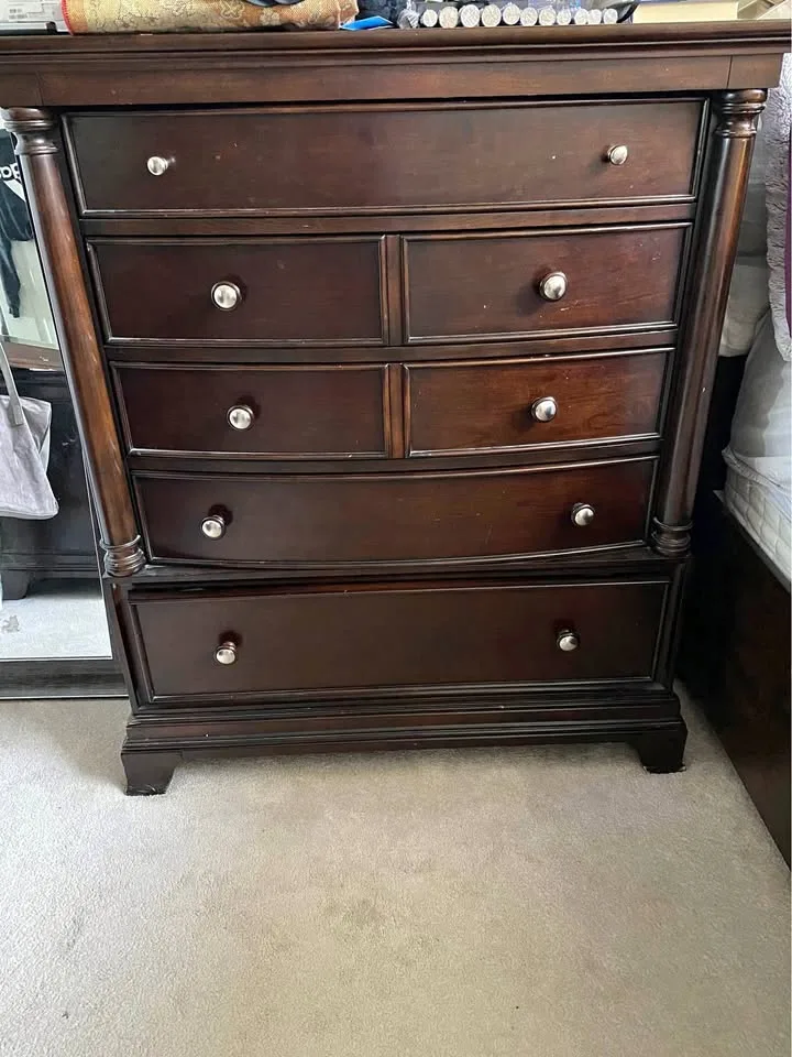 Solid wood chest of drawers - dark chocolate thumbnail