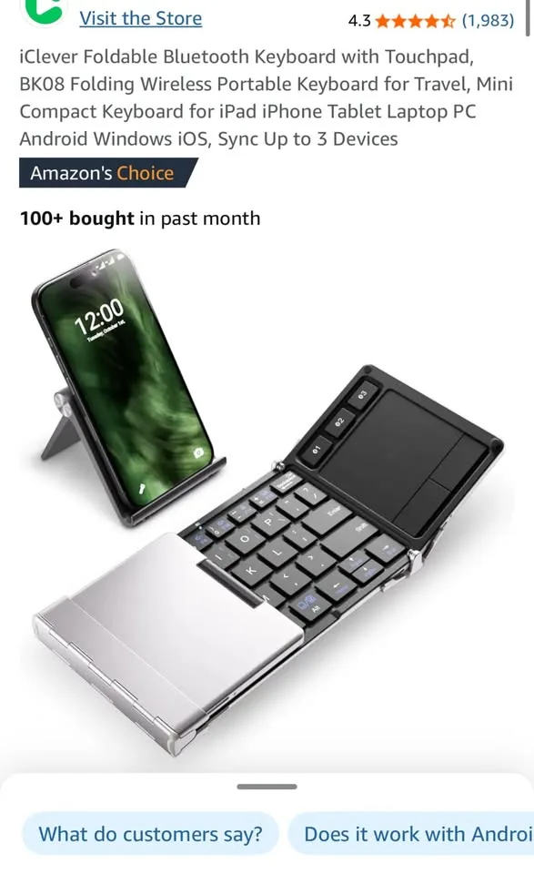 iClever iO-BK08 Tri-Folding Wireless Keyboard image indicator(2)