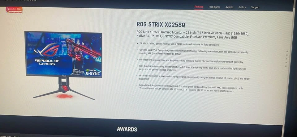 CAN GO LOWER - ASUS ROG STRIX XG258Q 240HZ MONITOR - photo 4