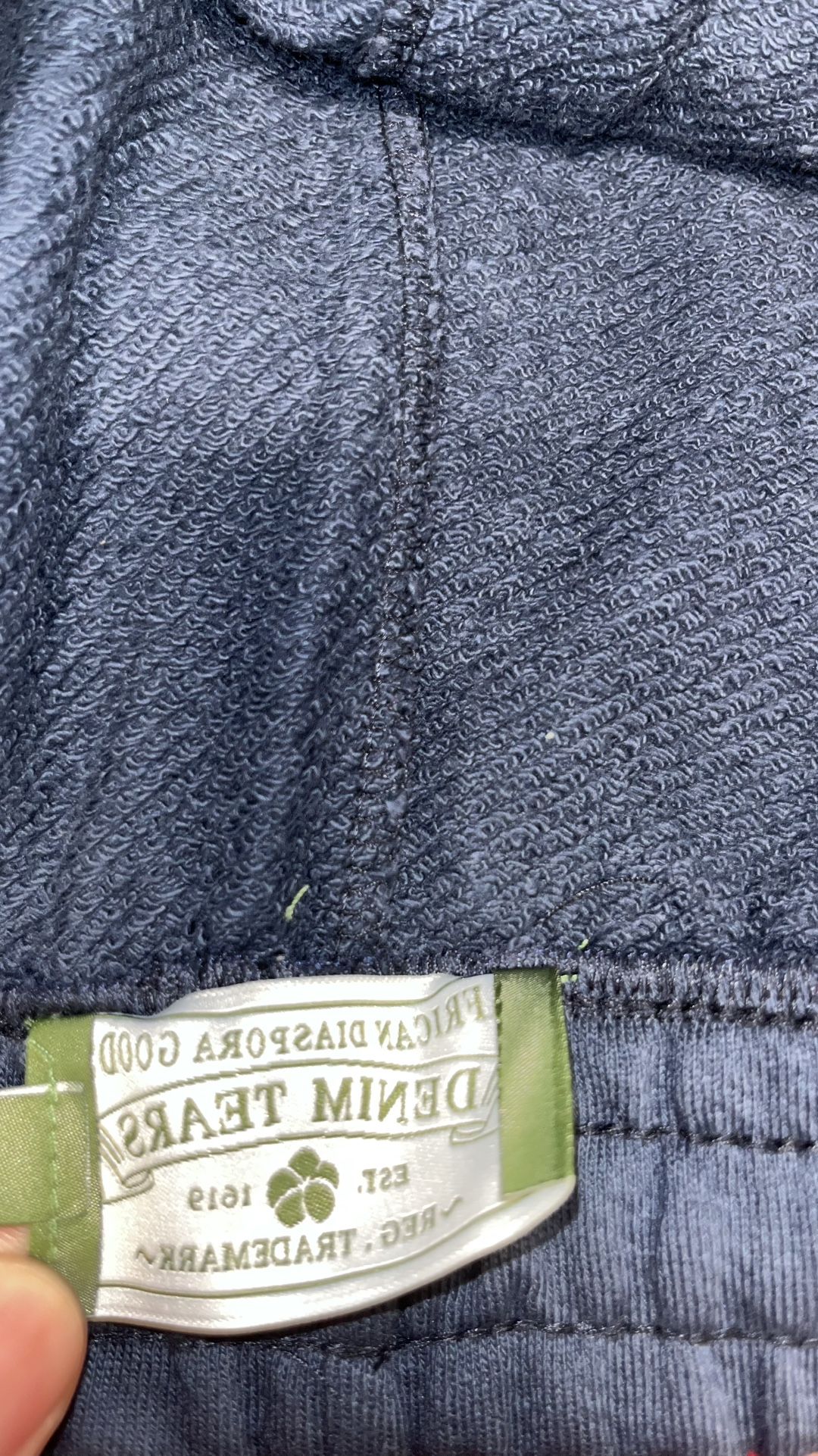 DENIM TEARS Navy Floral Cotton Sweat Shorts XL - photo 4