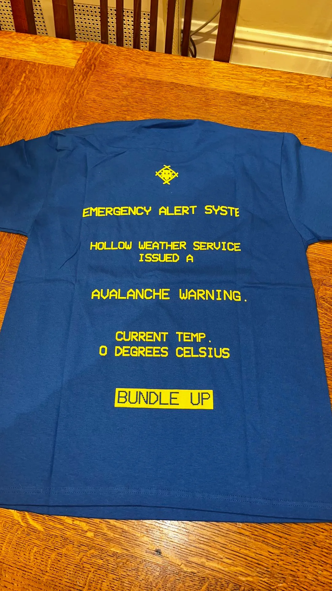 Hollowsquad Celsius Emergency Alert Blue Cotton Graphic T-Shirt - photo 4
