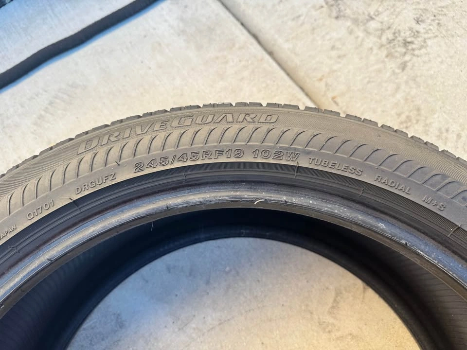 Firestone DriveGuard 245/45RF19 102W Run Flat Tire – Good Tread - photo 3