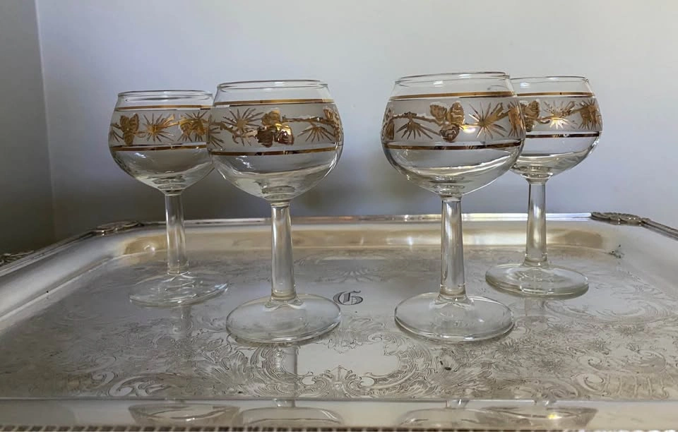 Vintage Gold Pinecone Cordial Glasses - Set of 4 - photo 5