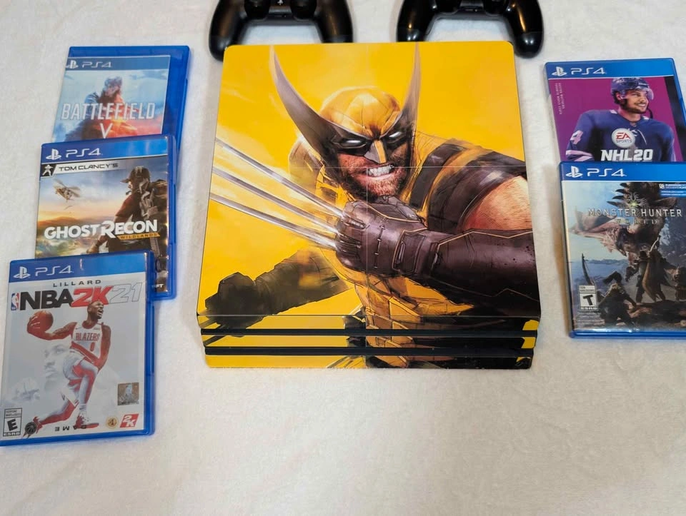 Ps4 Pro 1TB With Wolverine Skin ( 2 Controllers and 5 Games) - photo 2