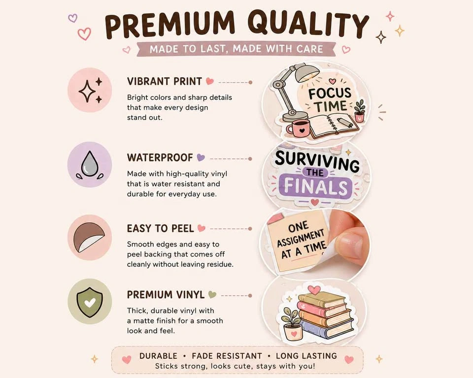 Mental Health & Student Life Sticker Sheets – Set of 2 - photo 2