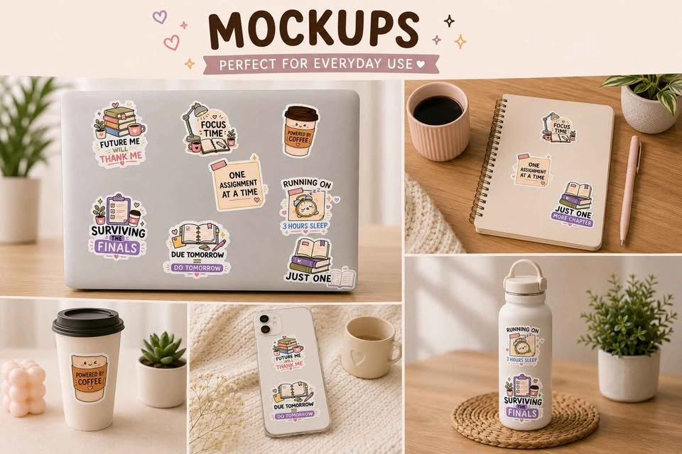 Mental Health & Student Life Sticker Sheets – Set of 2 - photo 4