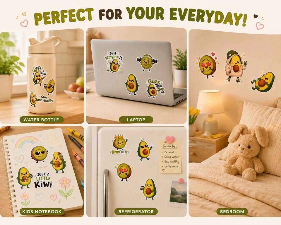 Avocado and Kiwi Sticker Sheet - Set of 2 - photo 4