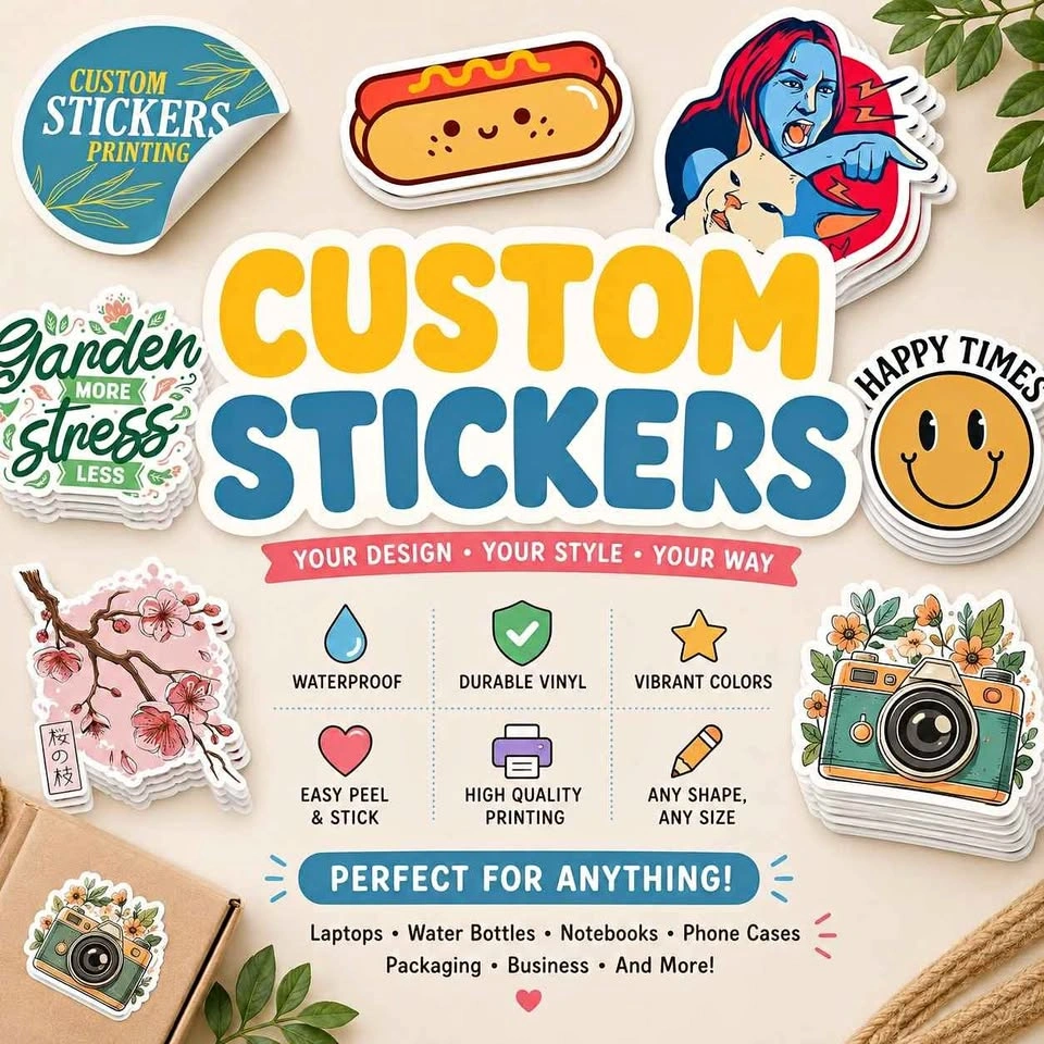 Custom Stickers (Waterproof and Premium Quality)