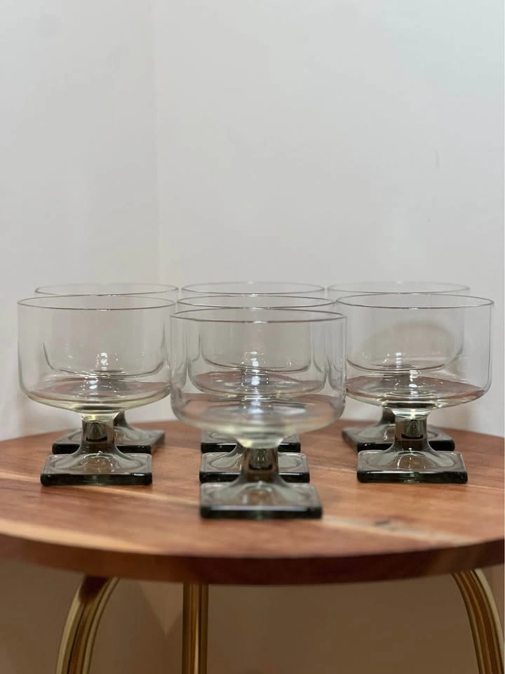 Vintage MCM Federal Glass Nordic Midnight Smoke Glasses - 7 - photo 2
