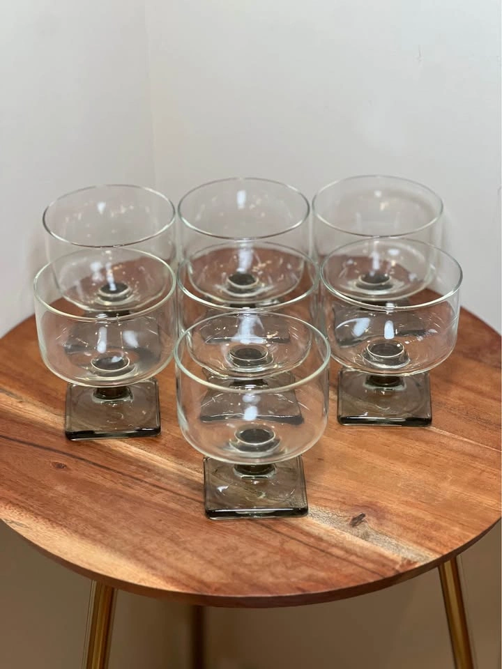 Vintage MCM Federal Glass Nordic Midnight Smoke Glasses - 7 - photo 3