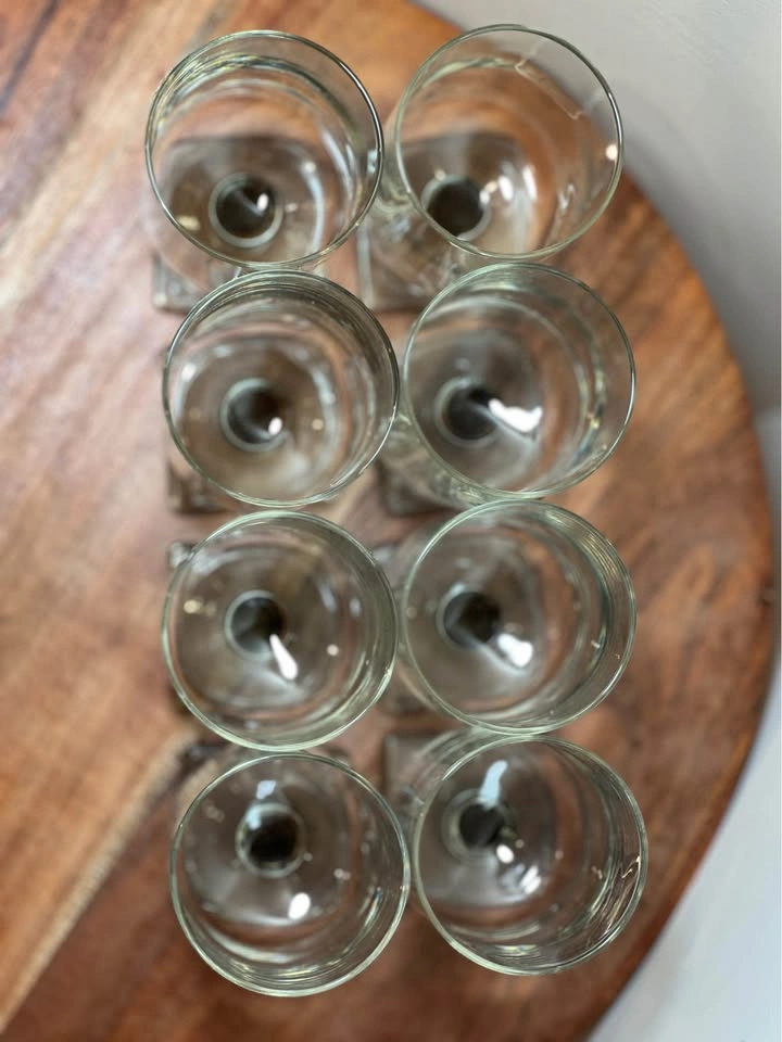 Vintage MCM Federal Glass Nordic Midnight Smoke Goblets (8) - photo 4