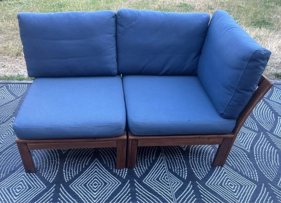 IKEA ÄPPLARÖ Outdoor Sectional + Blue Cushions - photo 2