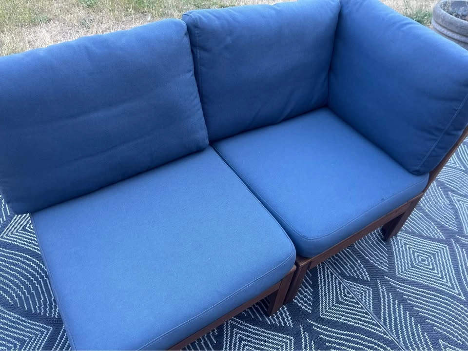 IKEA ÄPPLARÖ Outdoor Sectional + Blue Cushions - photo 3