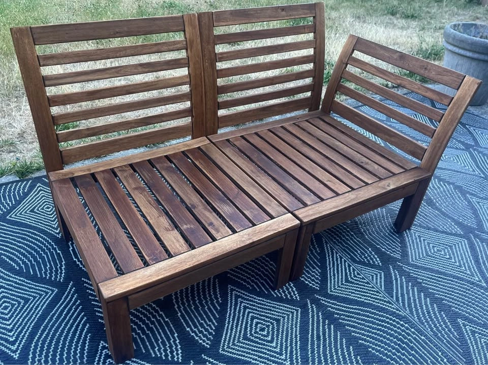 IKEA ÄPPLARÖ Outdoor Sectional + Blue Cushions - photo 4