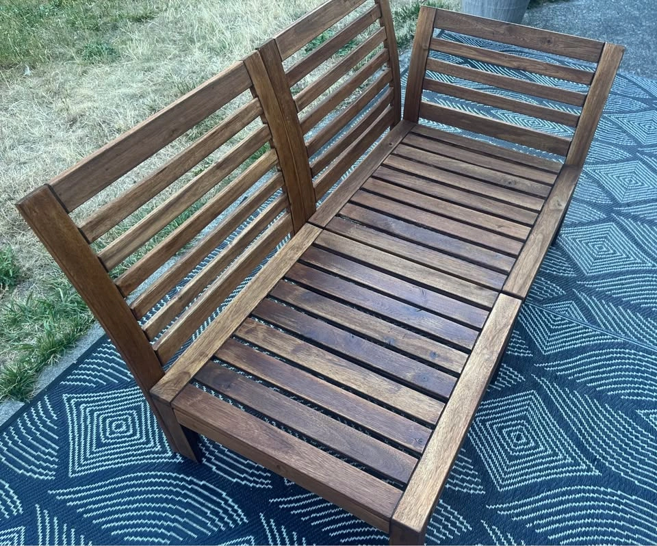 IKEA ÄPPLARÖ Outdoor Sectional + Blue Cushions - photo 5
