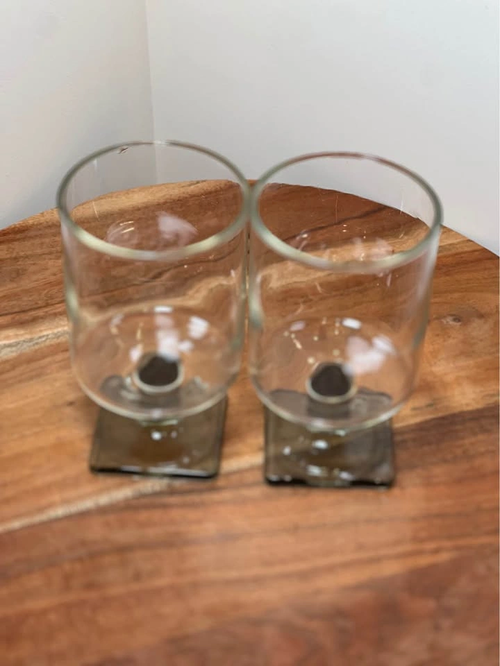 Vintage MCM Federal Glass Nordic Midnight Water Goblets sm chip - photo 2