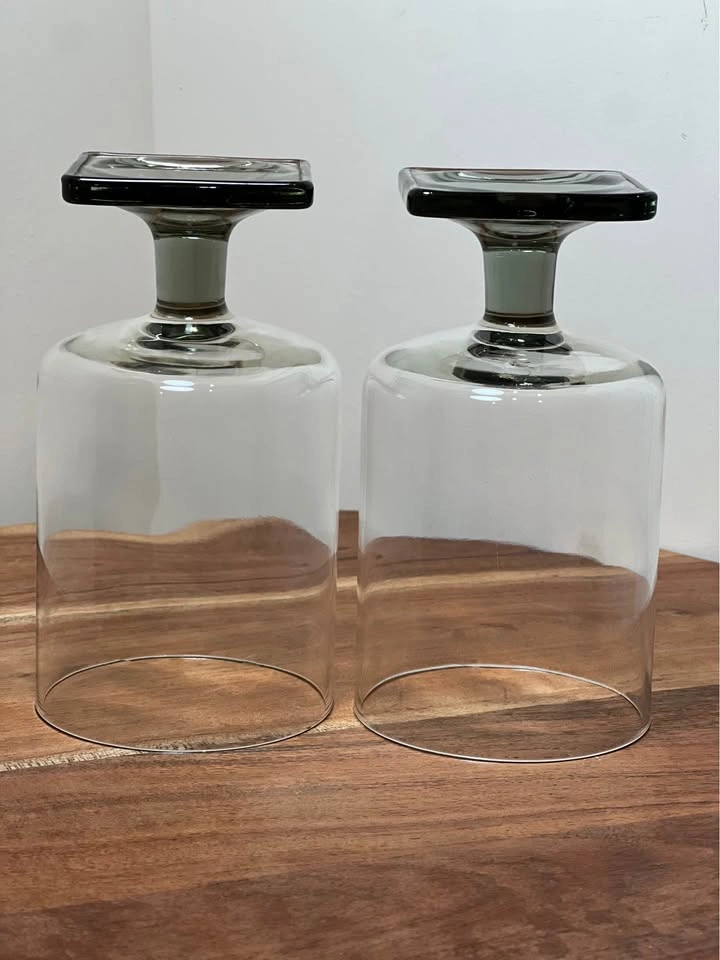 Vintage MCM Federal Glass Nordic Midnight Water Goblets sm chip - photo 4