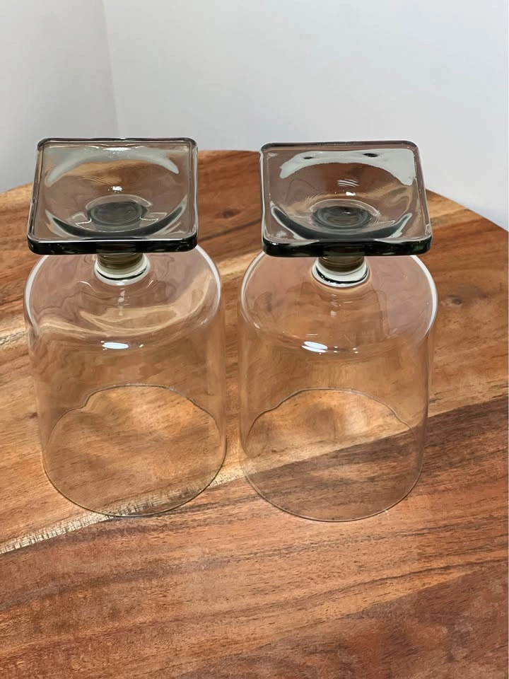 Vintage MCM Federal Glass Nordic Midnight Water Goblets sm chip - photo 5