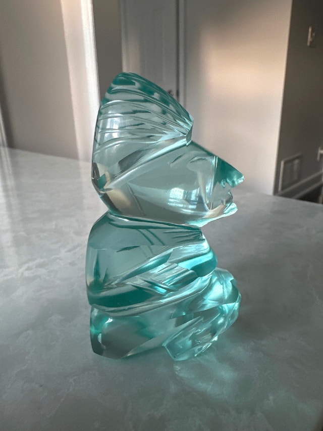 Inca Mayan Vintage Finely Polished Green Glass Tiki Statue - photo 2