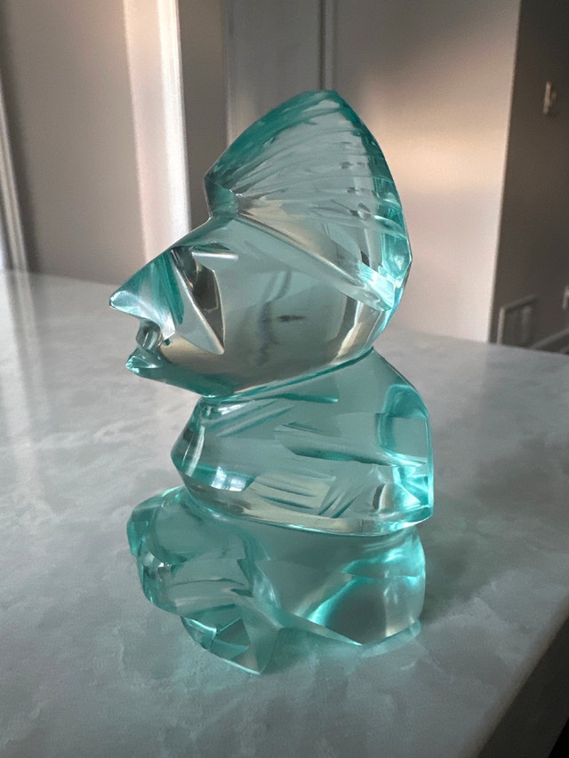 Inca Mayan Vintage Finely Polished Green Glass Tiki Statue - photo 4